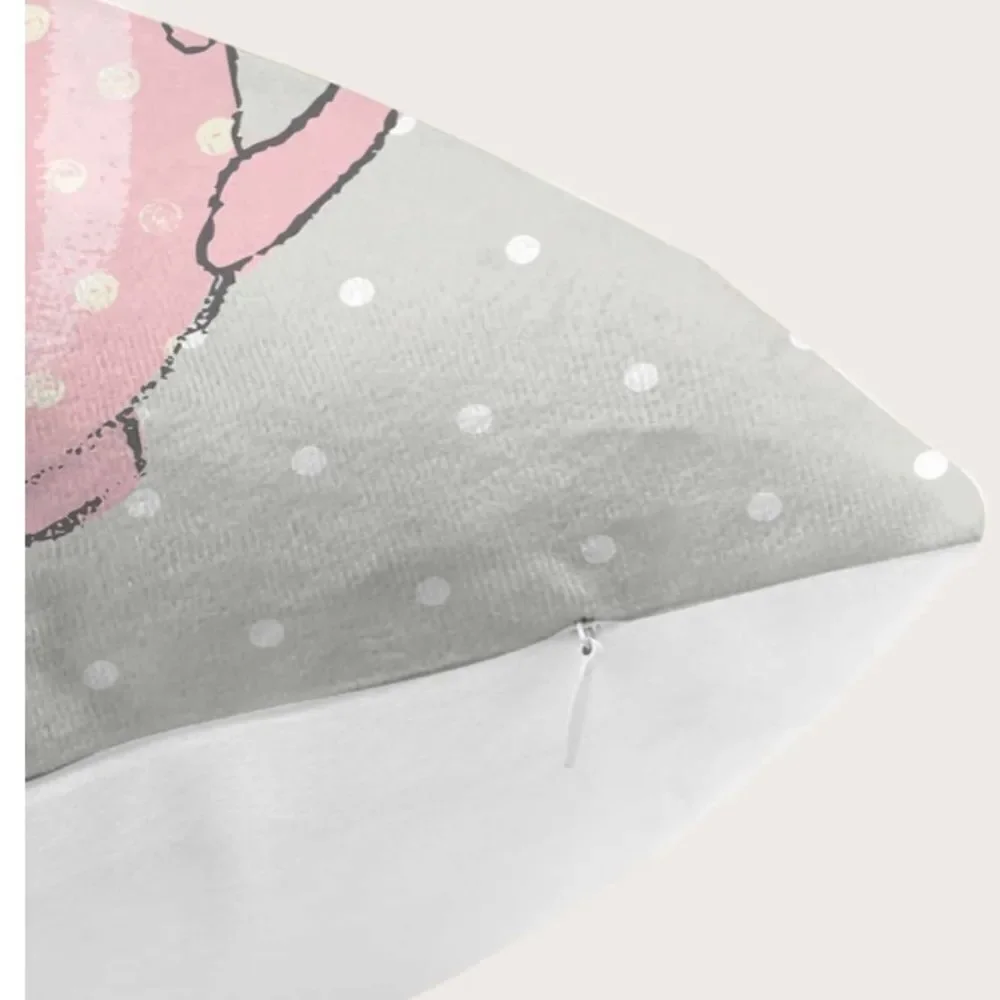 Cartoon Rabbits in Teacup Pillow Cover